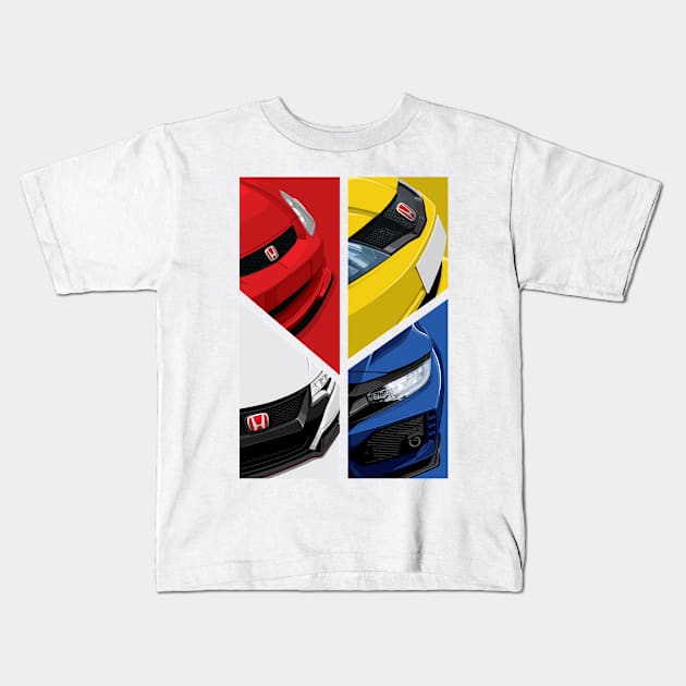 Civic Typer Generation Kids T-Shirt by BatuHachi